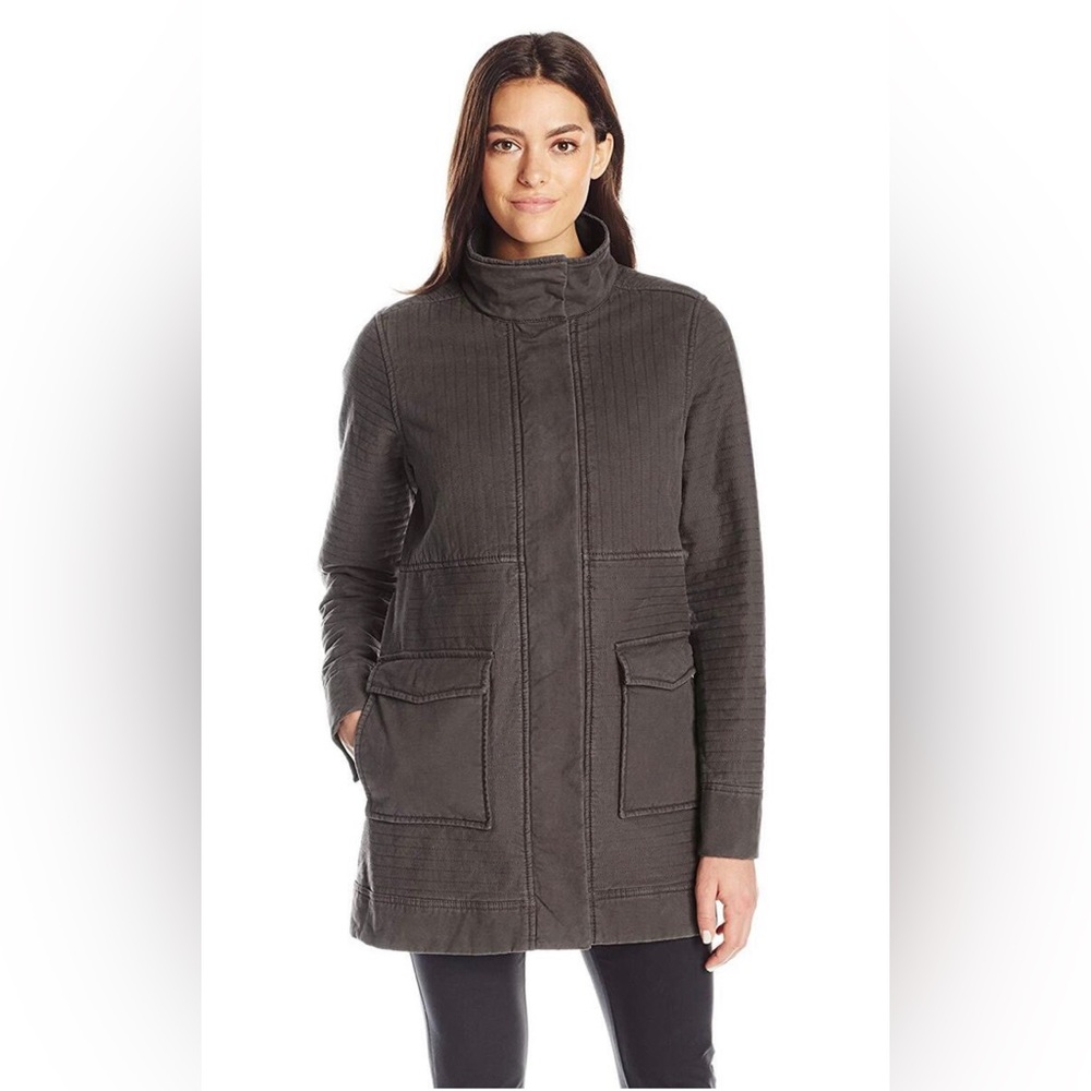 Women's Prana Gray Rustic Sherpa Lined Organic Cotton Trip Jacket. Size Small.